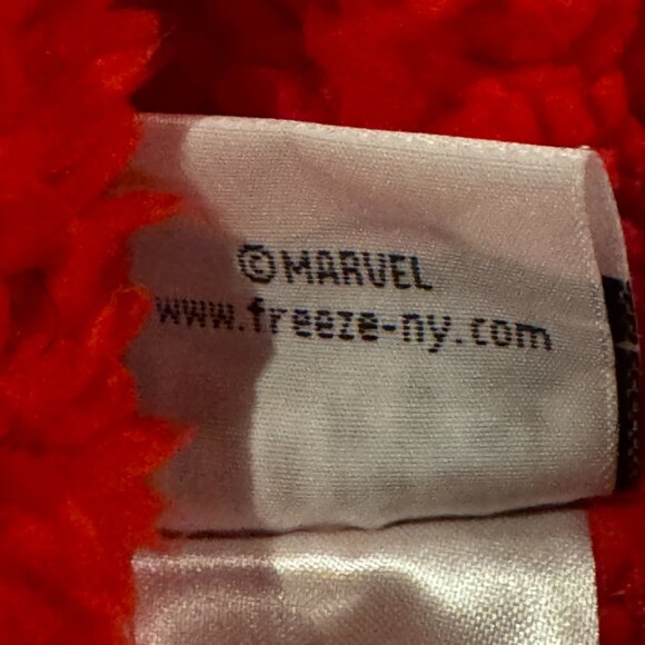 Marvel Comics Red Sherpa fleece lined hooded zipper jacket superhero - I1299  gr - Picture 5 of 11